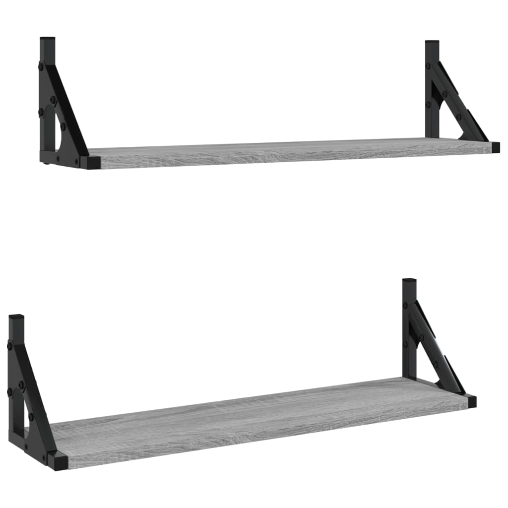Mensole da Parete 2pz Grigio Sonoma 60x15x15,5 cm | homemem39