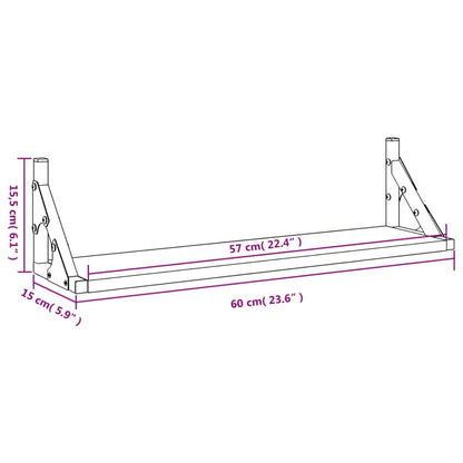 Mensole da Parete 2pz Grigio Sonoma 60x15x15,5 cm | homemem39