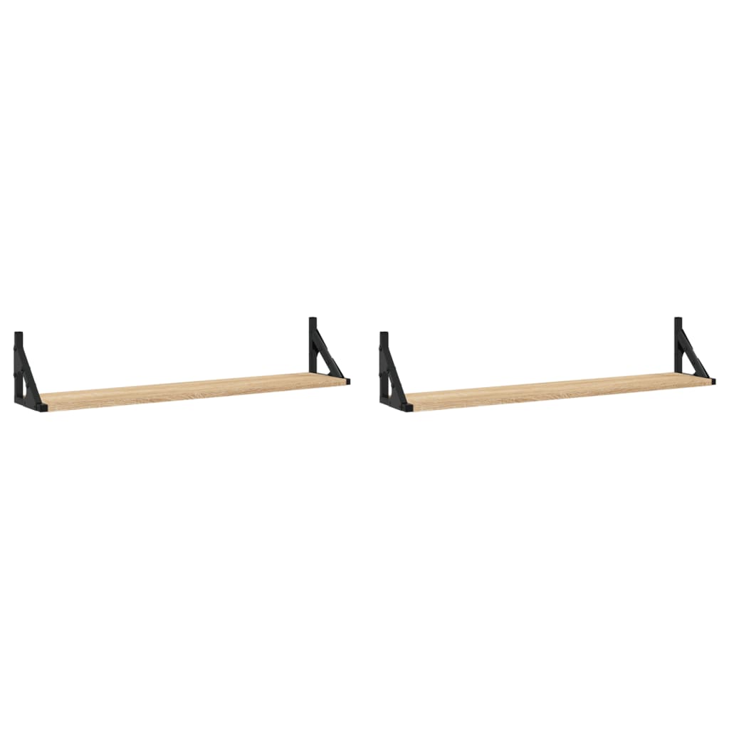 Mensole da parete 2 pz Rovere Sonoma 80x15x15,5 cm Legno ingegnerizzato | homemem39