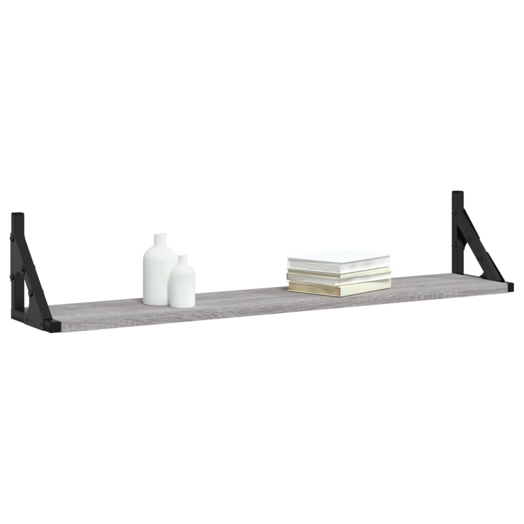 Mensole Parete 2pz Grigio Sonoma 80x15x15,5cm Legno Multistrato | homemem39