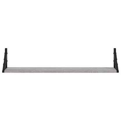 Mensole Parete 2pz Grigio Sonoma 80x15x15,5cm Legno Multistrato | homemem39