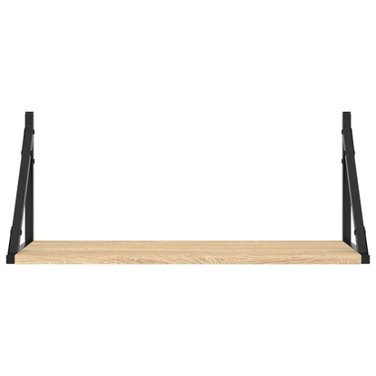 Mensole Parete 2pz Rovere Sonoma 60x25x25,5cm Legno Multistrato | homemem39