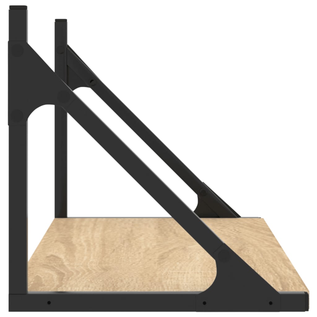 Mensole Parete 2pz Rovere Sonoma 60x25x25,5cm Legno Multistrato | homemem39