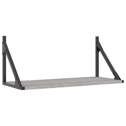 Mensole Parete 2pz Grigio Sonoma 60x25x25,5cm Legno Multistrato