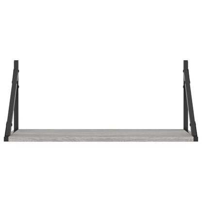 Mensole Parete 2pz Grigio Sonoma 60x25x25,5cm Legno Multistrato | homemem39