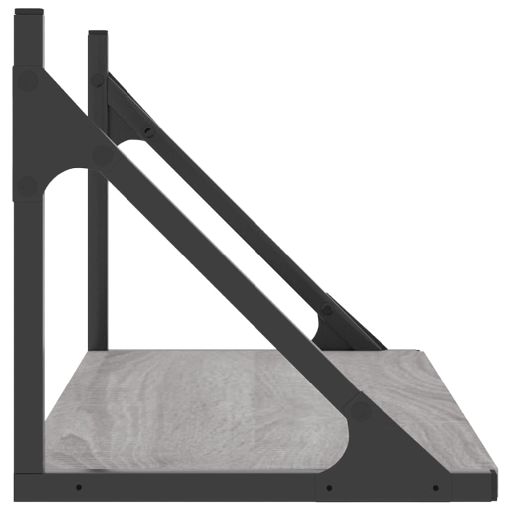 Mensole Parete 2pz Grigio Sonoma 60x25x25,5cm Legno Multistrato