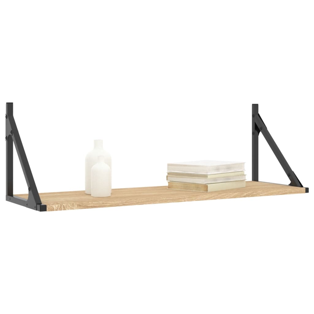 Mensole da parete 2 pz Rovere Sonoma 80x25x25,5 cm Legno ingegnerizzato | homemem39