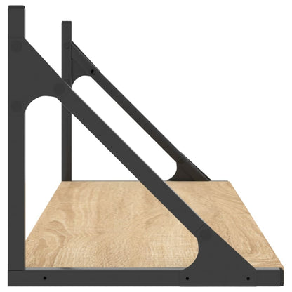 Mensole da parete 2 pz Rovere Sonoma 80x25x25,5 cm