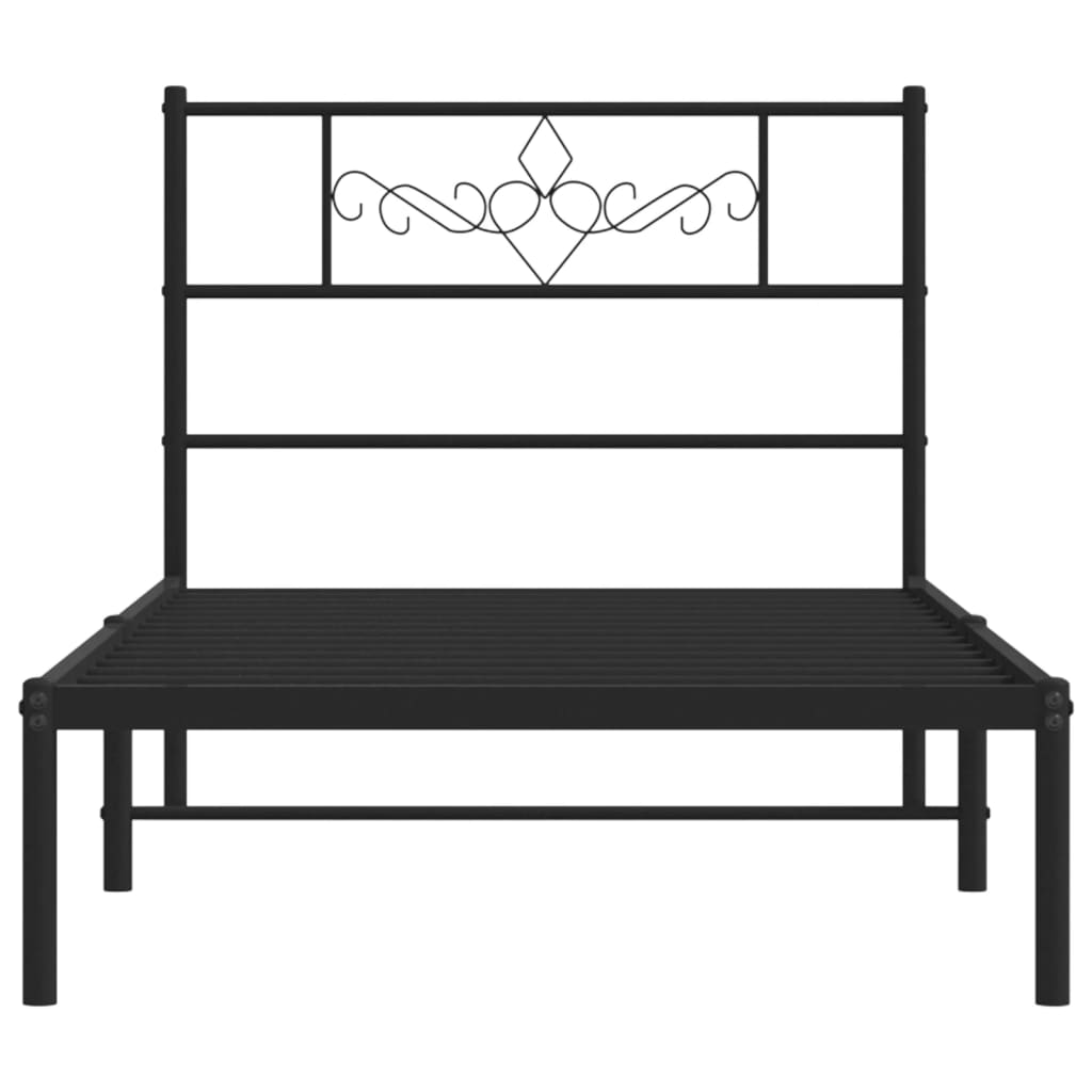 Giroletto con Testiera in Metallo Nero 90x190 cm | homemem39