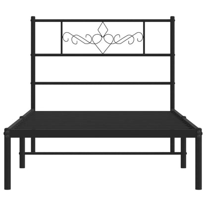 Giroletto con Testiera in Metallo Nero 90x190 cm | homemem39