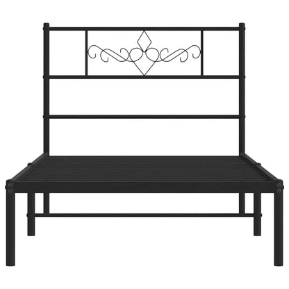 Giroletto con Testiera in Metallo Nero 100x190 cm - homemem39