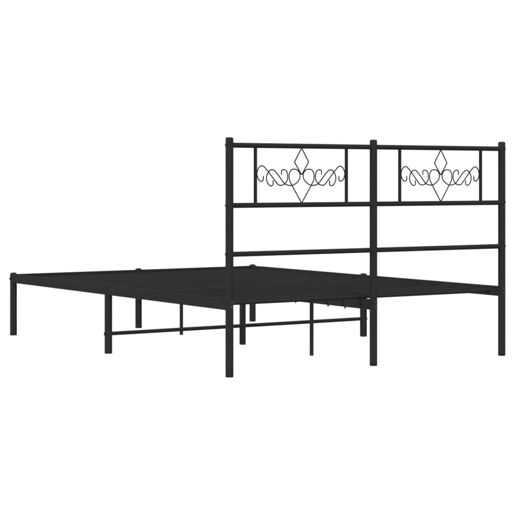 Giroletto con Testiera in Metallo Nero 120x190 cm | homemem39