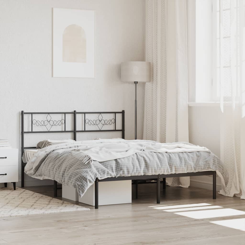 Giroletto con Testiera in Metallo Nero 120x190 cm | homemem39