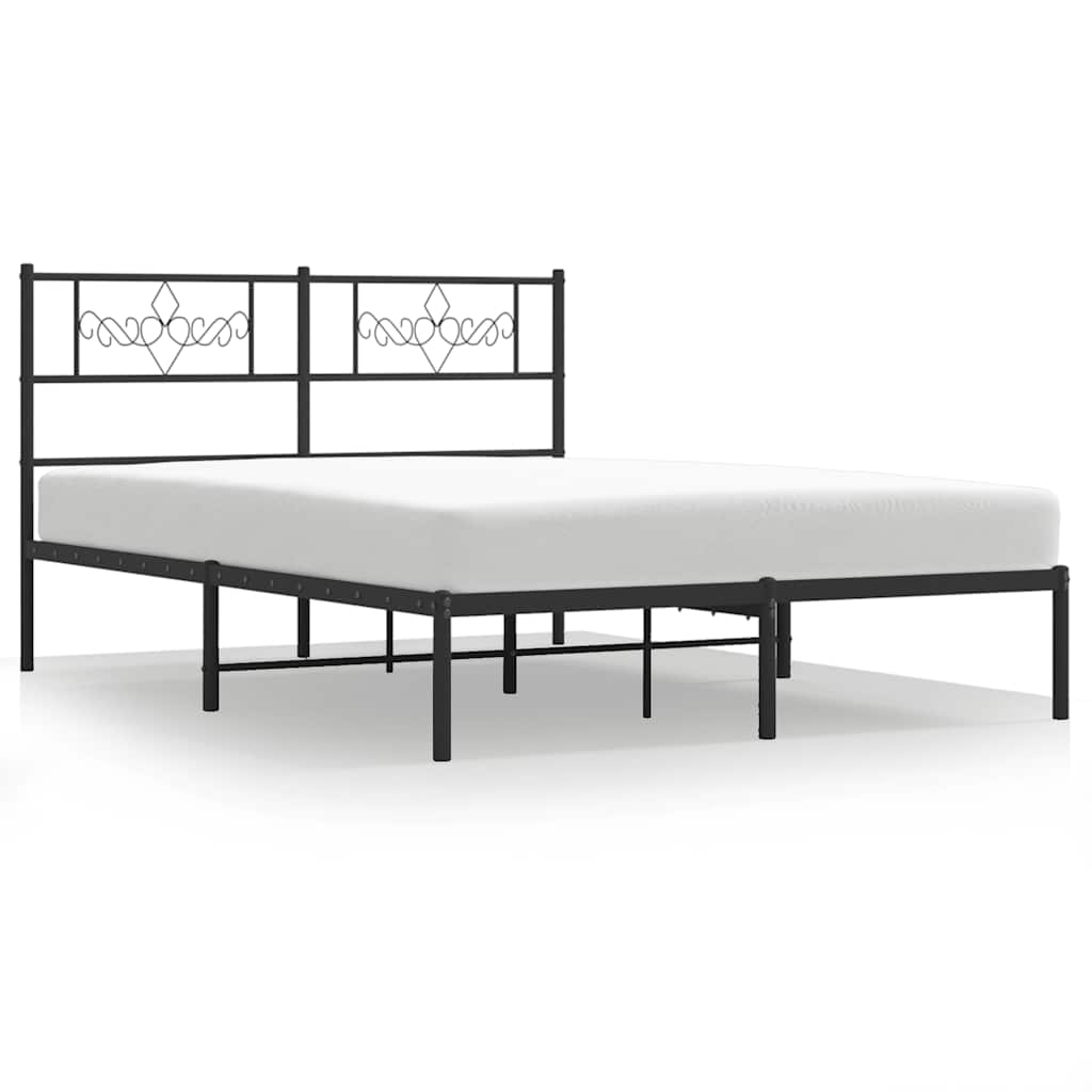 Giroletto con Testiera in Metallo Nero 135x190 cm | homemem39