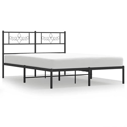 Giroletto con Testiera in Metallo Nero 135x190 cm | homemem39