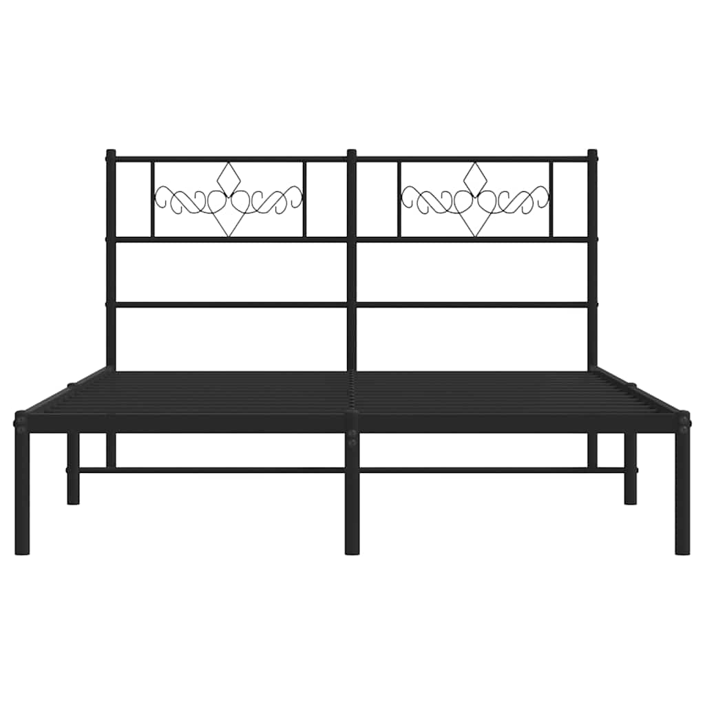 Giroletto con Testiera in Metallo Nero 135x190 cm | homemem39