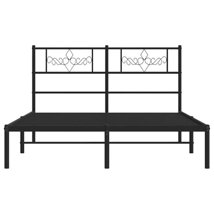 Giroletto con Testiera in Metallo Nero 135x190 cm | homemem39