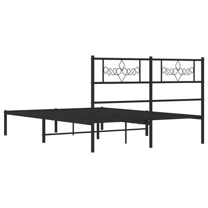 Giroletto con Testiera in Metallo Nero 135x190 cm | homemem39