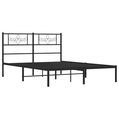 Giroletto con Testiera in Metallo Nero 140x190 cm | homemem39
