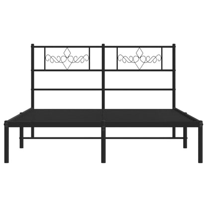 Giroletto con Testiera in Metallo Nero 140x190 cm | homemem39