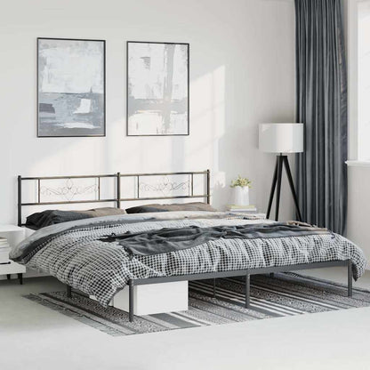 Giroletto con Testiera in Metallo Nero 183x213 cm