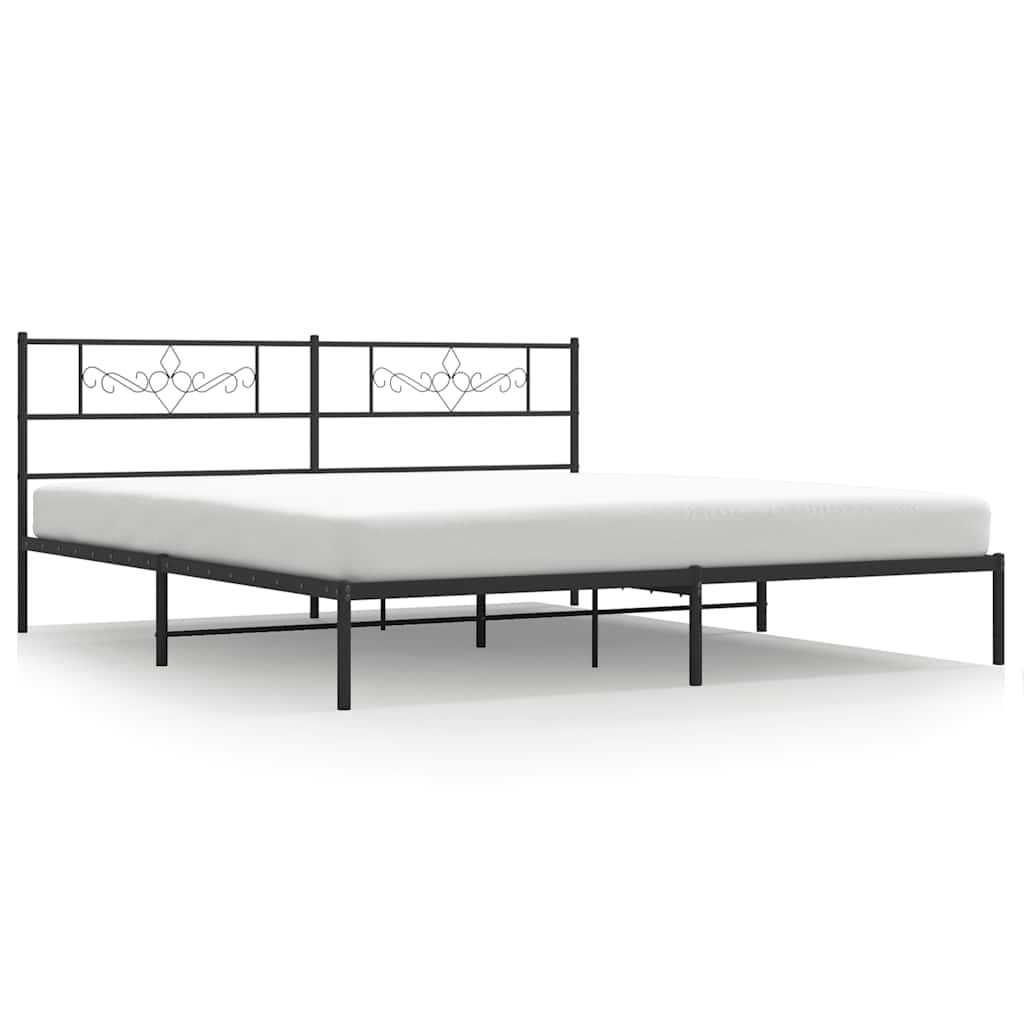 Giroletto con Testiera in Metallo Nero 193x203 cm | homemem39