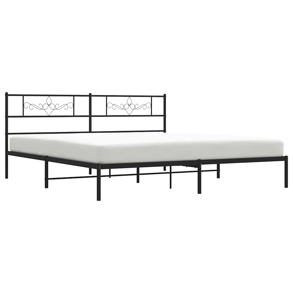 Giroletto con Testiera in Metallo Nero 193x203 cm | homemem39