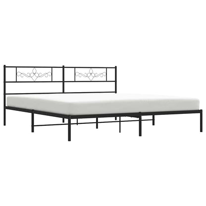 Giroletto con Testiera in Metallo Nero 193x203 cm | homemem39