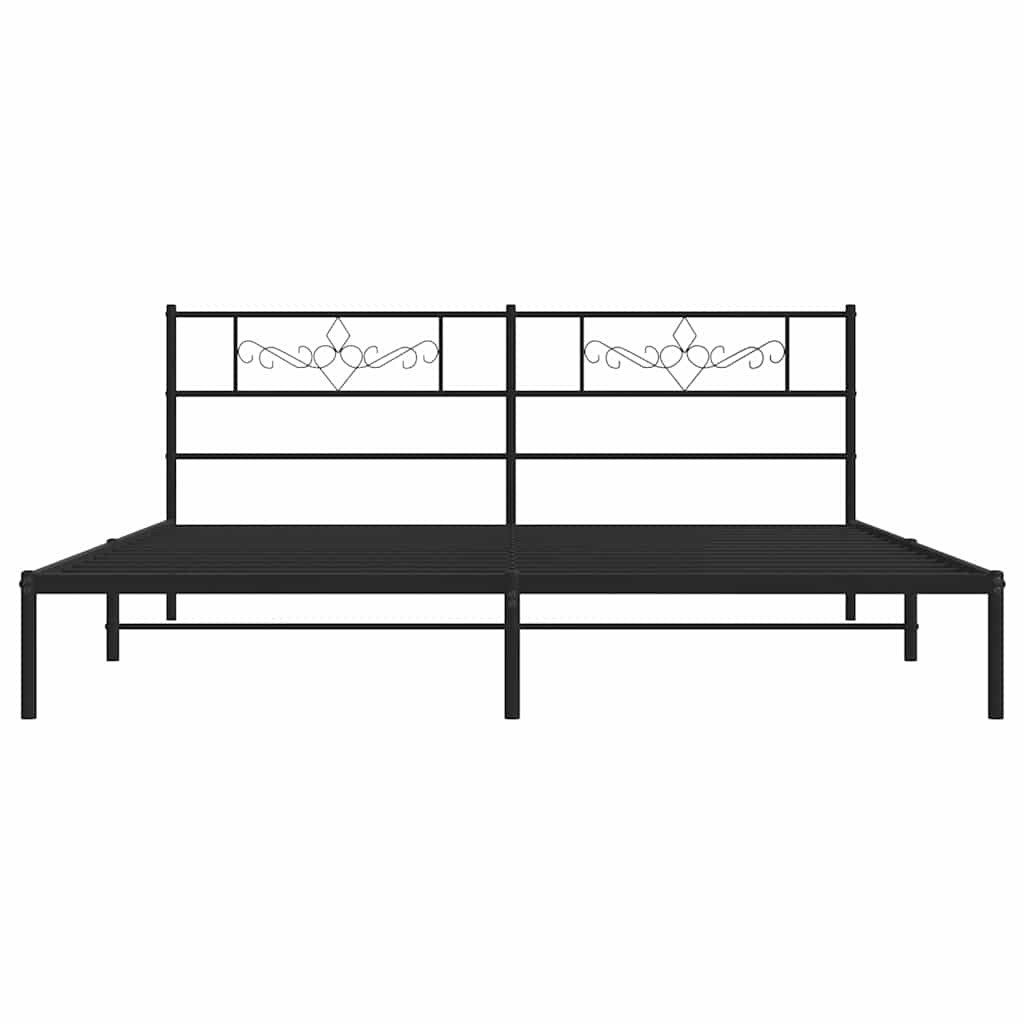 Giroletto con Testiera in Metallo Nero 193x203 cm | homemem39