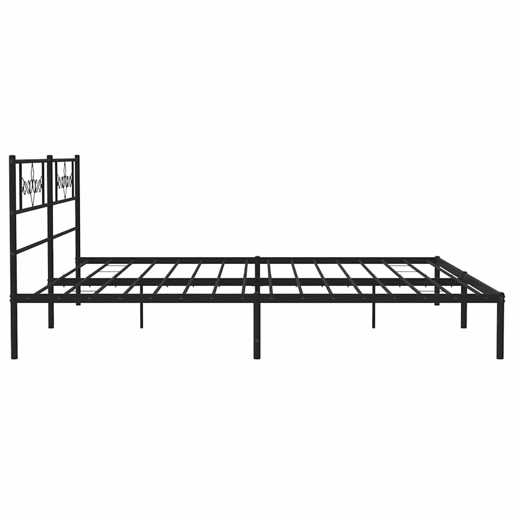 Giroletto con Testiera in Metallo Nero 193x203 cm | homemem39