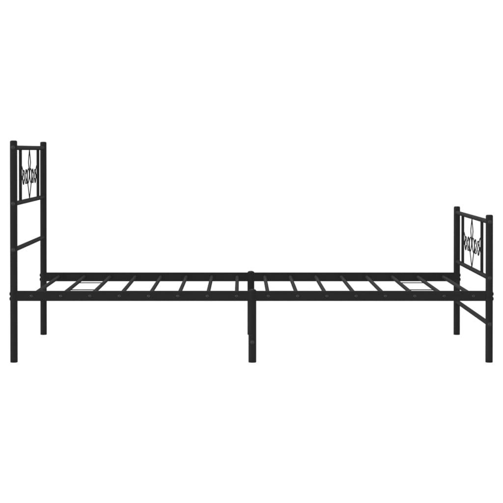 Giroletto con Testiera e Pediera Metallo Nero 90x190 cm | homemem39