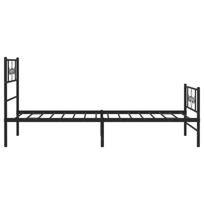 Giroletto con Testiera e Pediera Metallo Nero 90x190 cm | homemem39