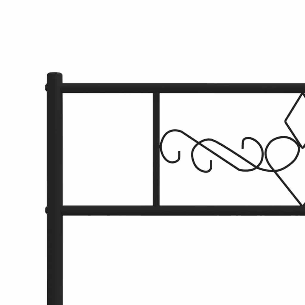 Giroletto con Testiera e Pediera Metallo Nero 100x190 cm | homemem39