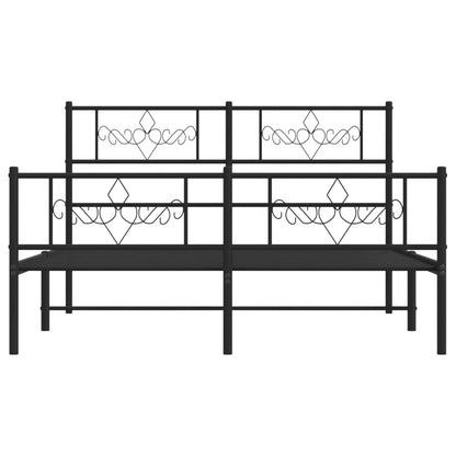 Giroletto con Testiera e Pediera Metallo Nero 120x200 cm | homemem39