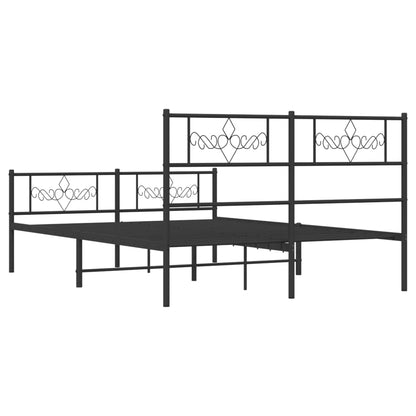 Giroletto con Testiera e Pediera Metallo Nero 120x200 cm