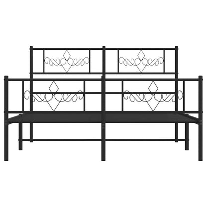 Giroletto con Testiera e Pediera Metallo Nero 135x190 cm
