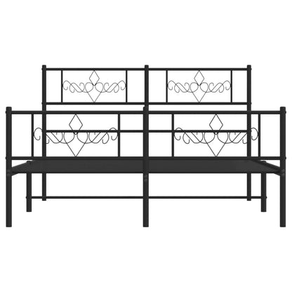 Giroletto con Testiera e Pediera Metallo Nero 140x190 cm | homemem39