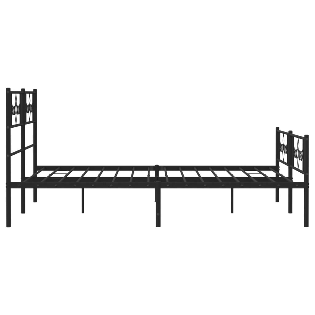 Giroletto con Testiera e Pediera Metallo Nero 140x190 cm | homemem39