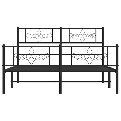 Giroletto con Testiera e Pediera Metallo Nero 150x200 cm | homemem39