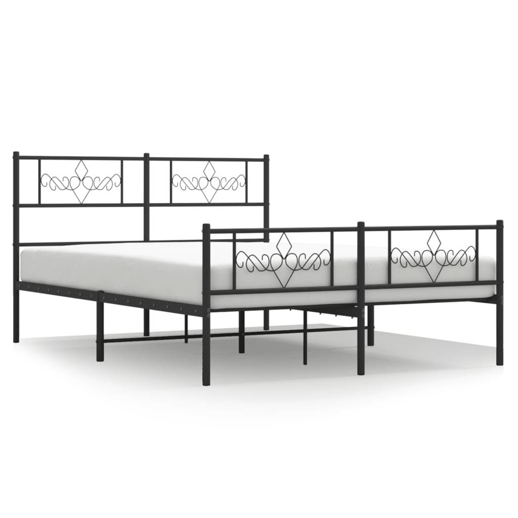 Giroletto senza Materaso con Pediera in Metallo Nero 160x200 cm | homemem39