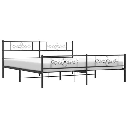 Giroletto con Testiera e Pediera Metallo Nero 183x213 cm | homemem39