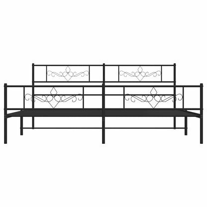 Giroletto con Testiera e Pediera Metallo Nero 183x213 cm | homemem39