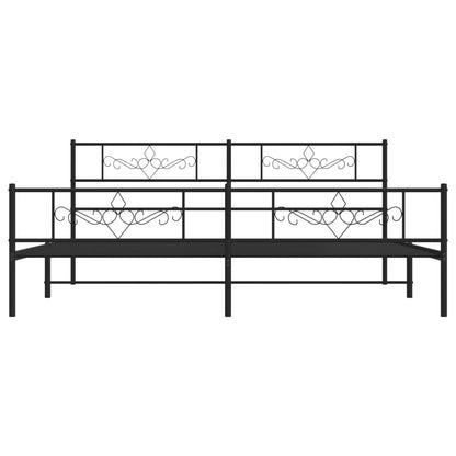 Giroletto con Testiera e Pediera Metallo Nero 200x200 cm | homemem39