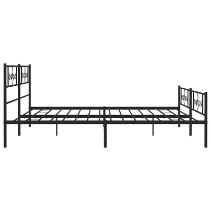 Giroletto con Testiera e Pediera Metallo Nero 200x200 cm