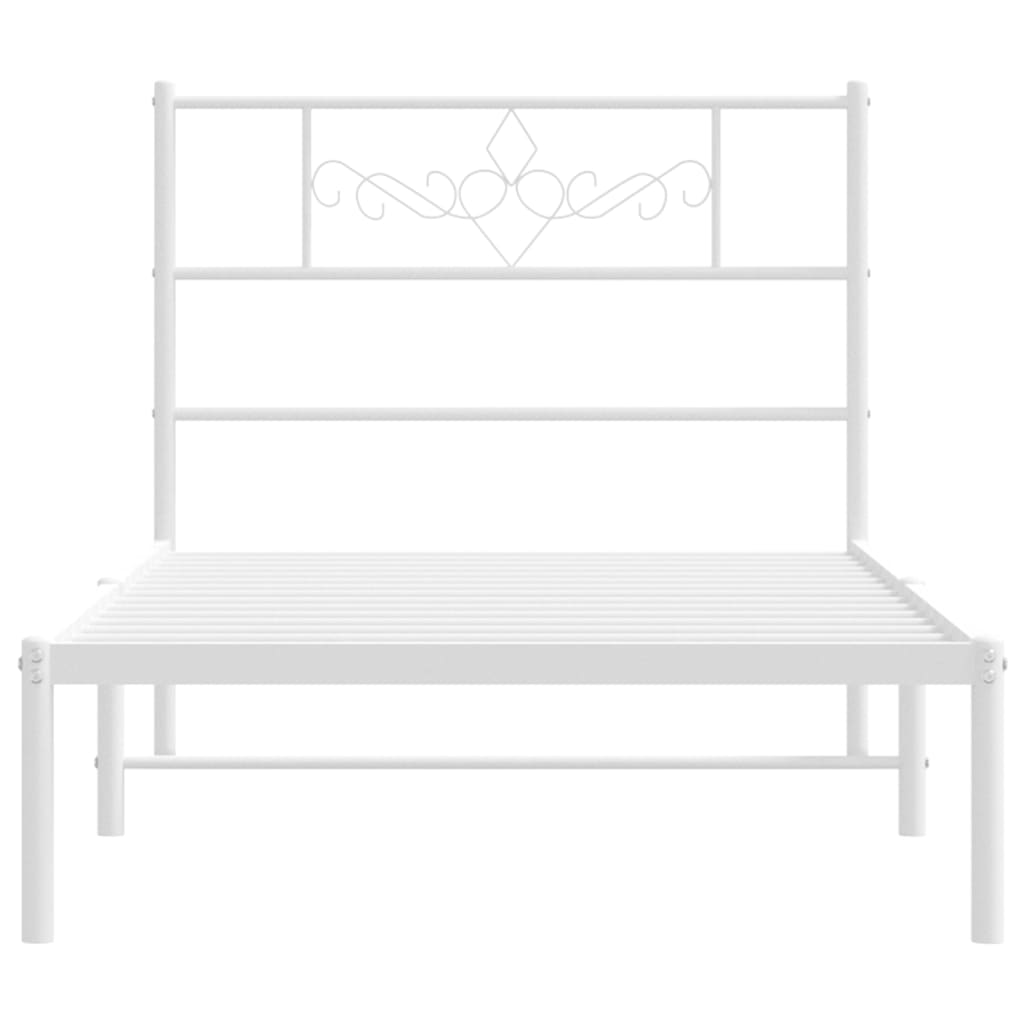 Giroletto senza Materaso con Testiera Metallo Bianco 75x190 cm | homemem39