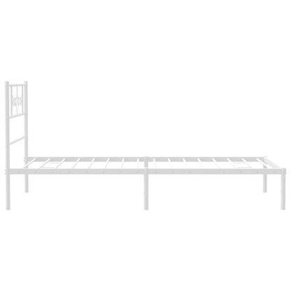 Giroletto senza Materaso con Testiera Metallo Bianco 75x190 cm | homemem39