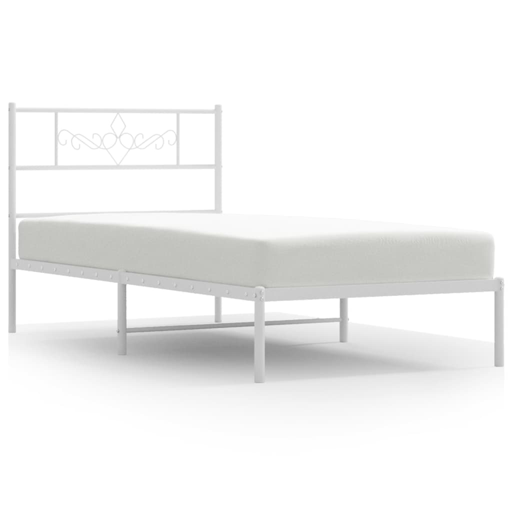 Giroletto con Testiera Metallo Bianco 80x200 cm - homemem39