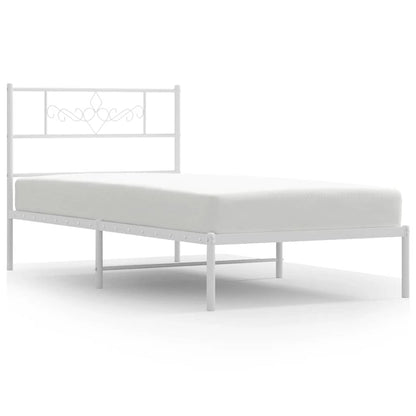 Giroletto con Testiera Metallo Bianco 100x200 cm | homemem39