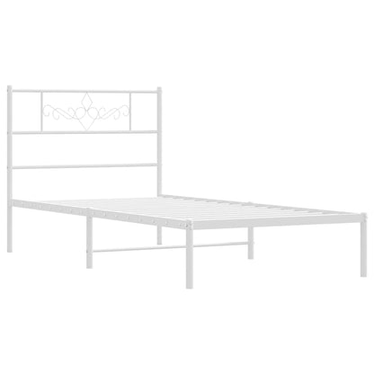 Giroletto con Testiera Metallo Bianco 100x200 cm | homemem39