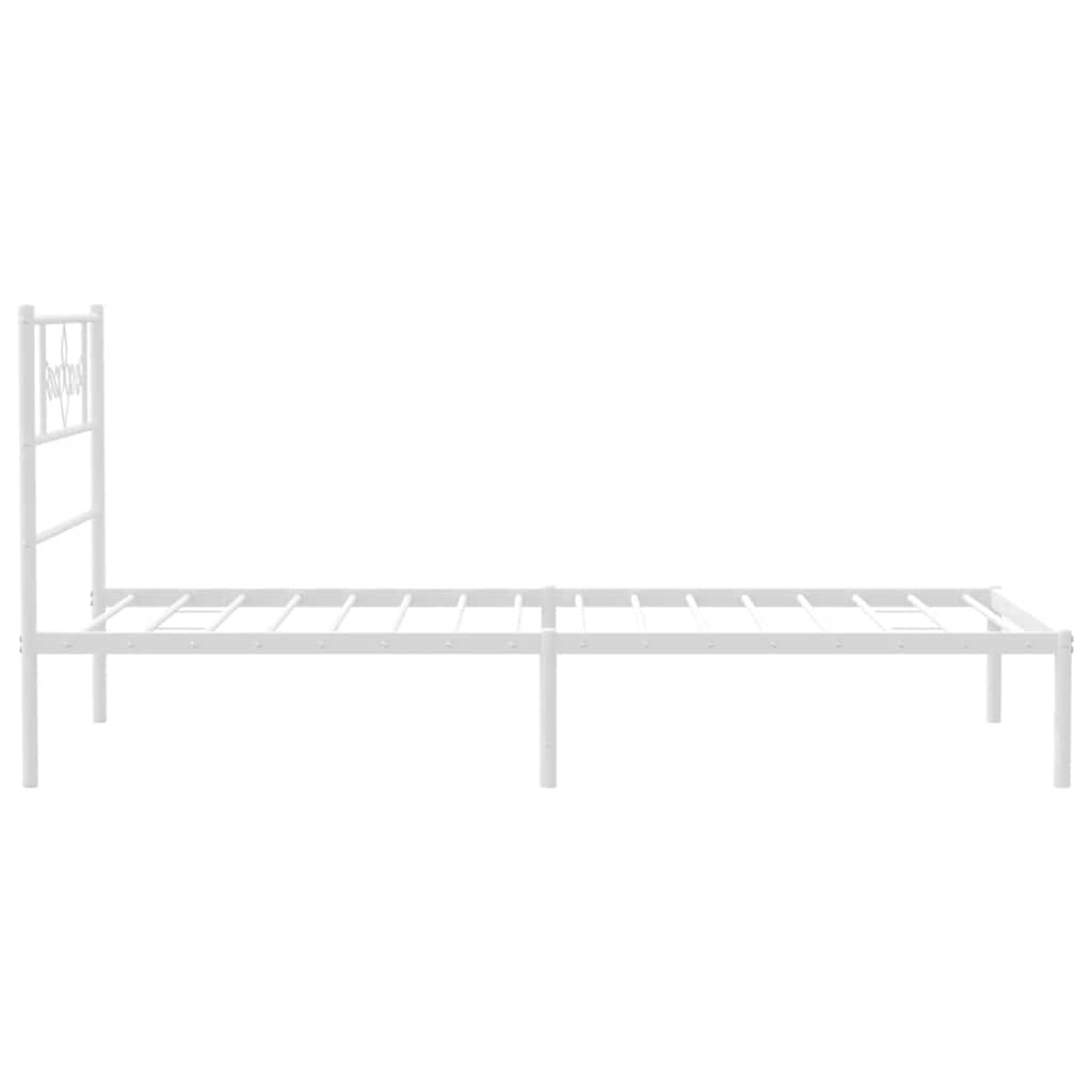 Giroletto con Testiera Metallo Bianco 100x200 cm | homemem39